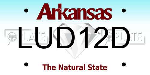 LUD12D Arkansas License Plate