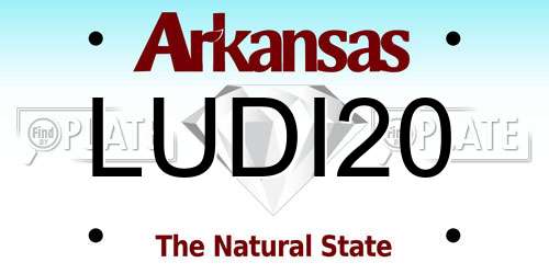 LUDI20 Arkansas License Plate