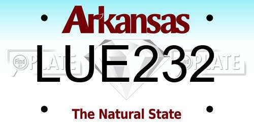 LUE232 Arkansas License Plate