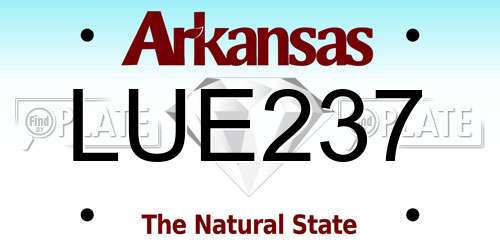 LUE237 Arkansas License Plate
