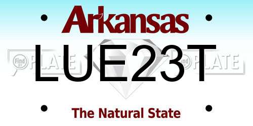 LUE23T Arkansas License Plate