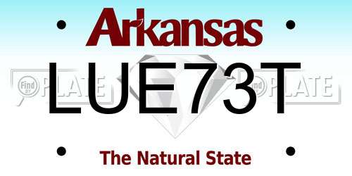 LUE73T Arkansas License Plate