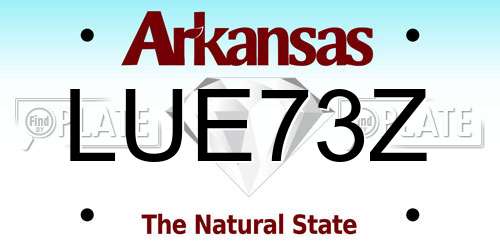 LUE73Z Arkansas License Plate
