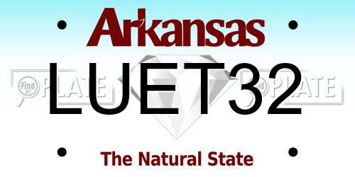 LUET32 Arkansas License Plate