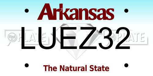 LUEZ32 Arkansas License Plate
