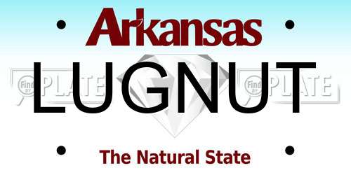 LUGNUT Arkansas License Plate