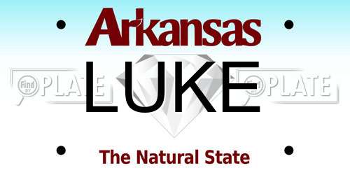 LUKE Arkansas License Plate