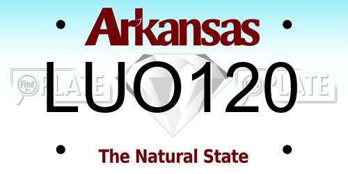 LUO120 Arkansas License Plate