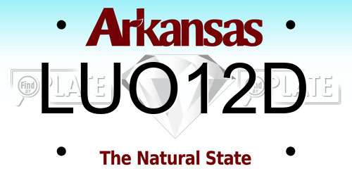 LUO12D Arkansas License Plate