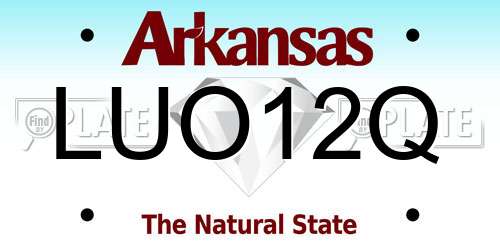 LUO12Q Arkansas License Plate