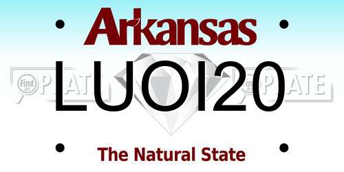 LUOI20 Arkansas License Plate