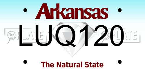 LUQ120 Arkansas License Plate