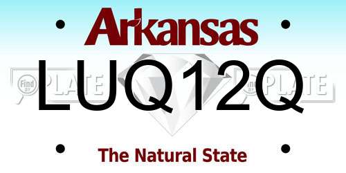 LUQ12Q Arkansas License Plate