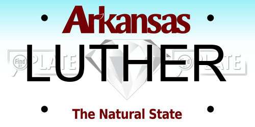 LUTHER Arkansas License Plate
