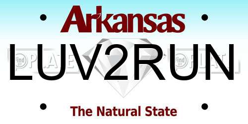 LUV2RUN Arkansas License Plate