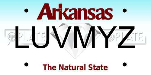 LUVMYZ Arkansas License Plate