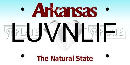 LUVNLIF Arkansas License Plate