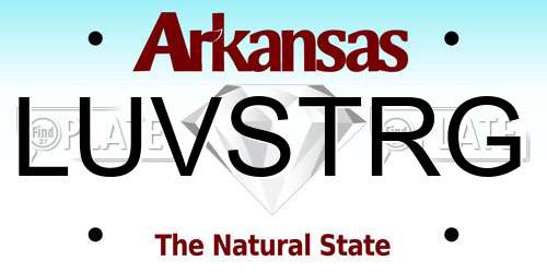 LUVSTRG Arkansas License Plate