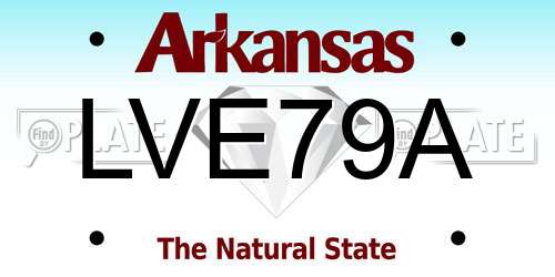 LVE79A Arkansas License Plate