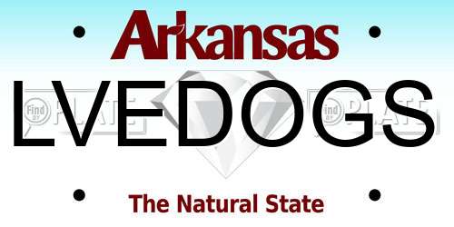 LVEDOGS Arkansas License Plate