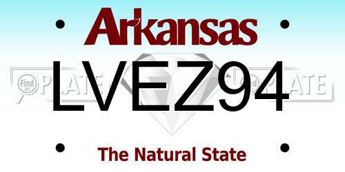 LVEZ94 Arkansas License Plate