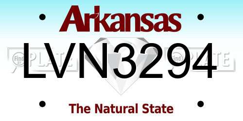 LVN3294 Arkansas License Plate