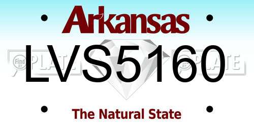 LVS5160 Arkansas License Plate