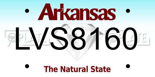 LVS8160 Arkansas License Plate
