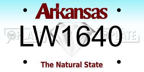 LW1640 Arkansas License Plate