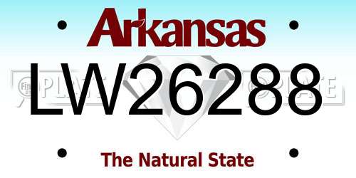 LW26288 Arkansas License Plate