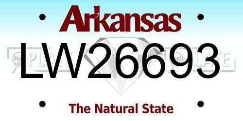 LW26693 Arkansas License Plate