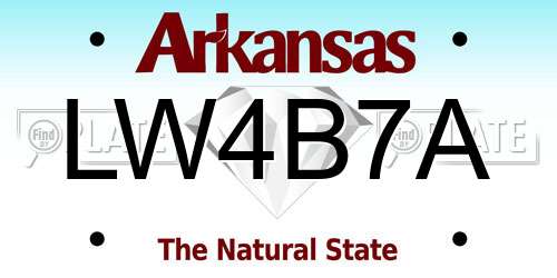 LW4B7A Arkansas License Plate