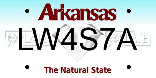 LW4S7A Arkansas License Plate
