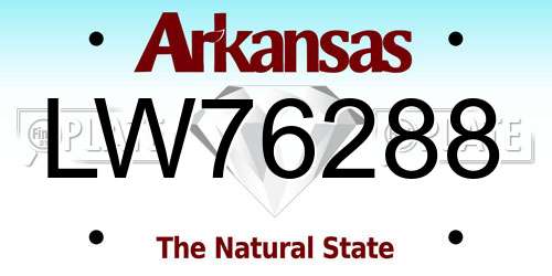 LW76288 Arkansas License Plate