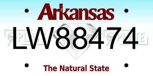 LW88474 Arkansas License Plate