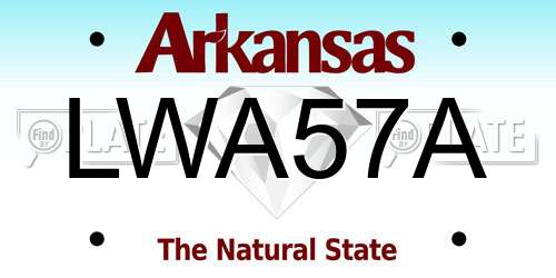 LWA57A Arkansas License Plate
