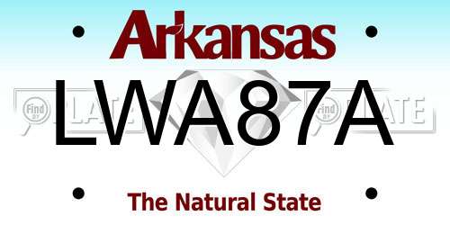 LWA87A Arkansas License Plate