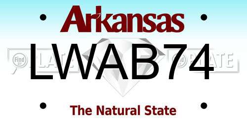 LWAB74 Arkansas License Plate