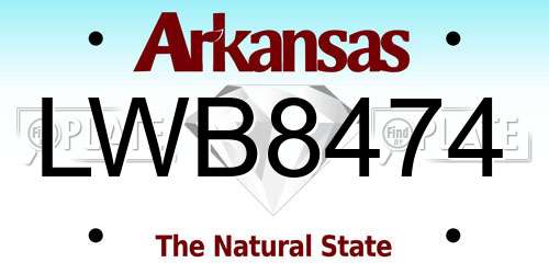 LWB8474 Arkansas License Plate