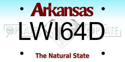 LWI64D Arkansas License Plate
