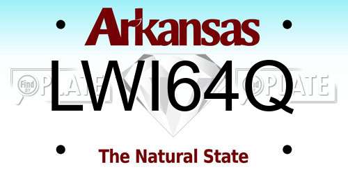 LWI64Q Arkansas License Plate