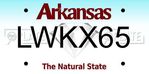 LWKX65 Arkansas License Plate