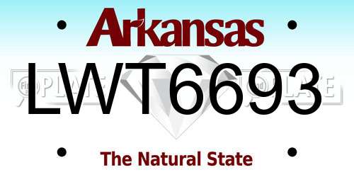 LWT6693 Arkansas License Plate