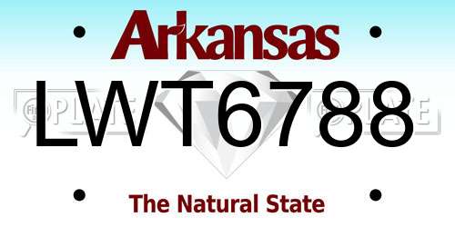 LWT6788 Arkansas License Plate