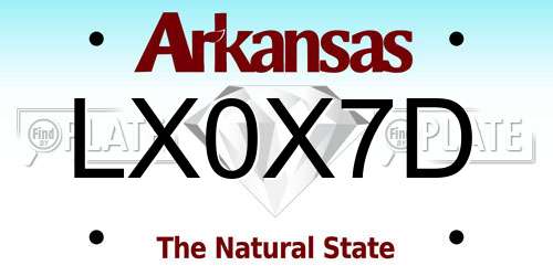 LX0X7D Arkansas License Plate