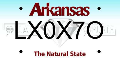 LX0X7O Arkansas License Plate