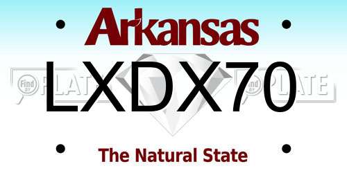 LXDX70 Arkansas License Plate
