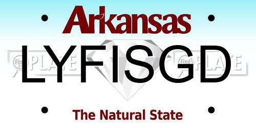 LYFISGD Arkansas License Plate
