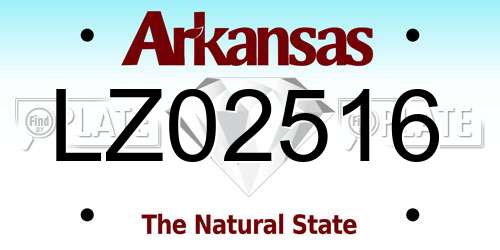 LZ02516 Arkansas License Plate