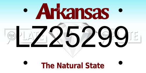 LZ25299 Arkansas License Plate